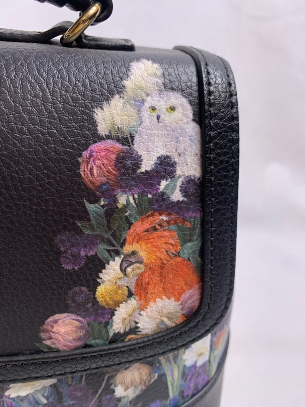 BoxLunch Exclusive Harry Potter Botanical Pets Handbag Hedwig Crookshanks Floral - Picture 5 of 12